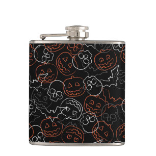 Halloween Pattern Hip Flask