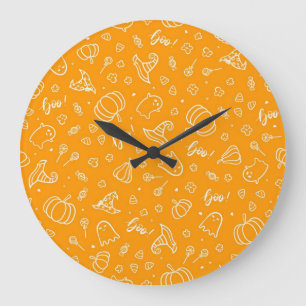 Halloween pattern large clock