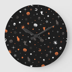 Halloween pattern large clock