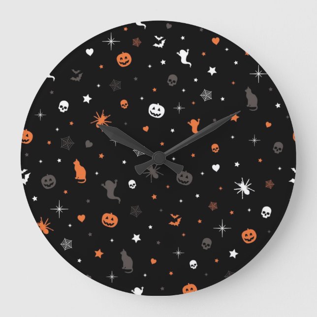 Halloween pattern large clock (Front)