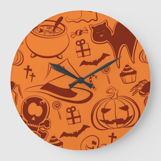 Halloween pattern large clock (Front)