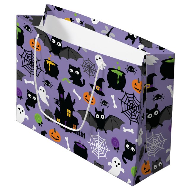 Halloween Pattern Large Gift Bag (Front Angled)