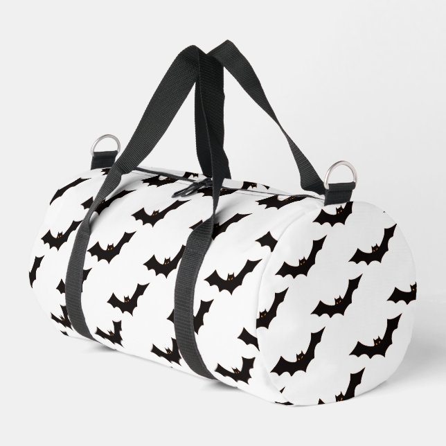 Halloween, Pattern Of Bats, Trick Or Treat, Boo Duffle Bag (Left Corner)