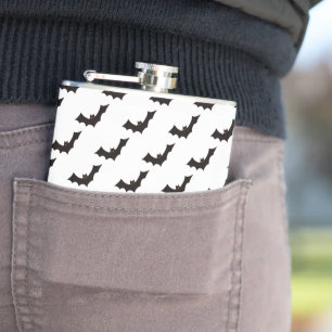 Halloween, Pattern Of Bats, Trick Or Treat, Boo Hip Flask