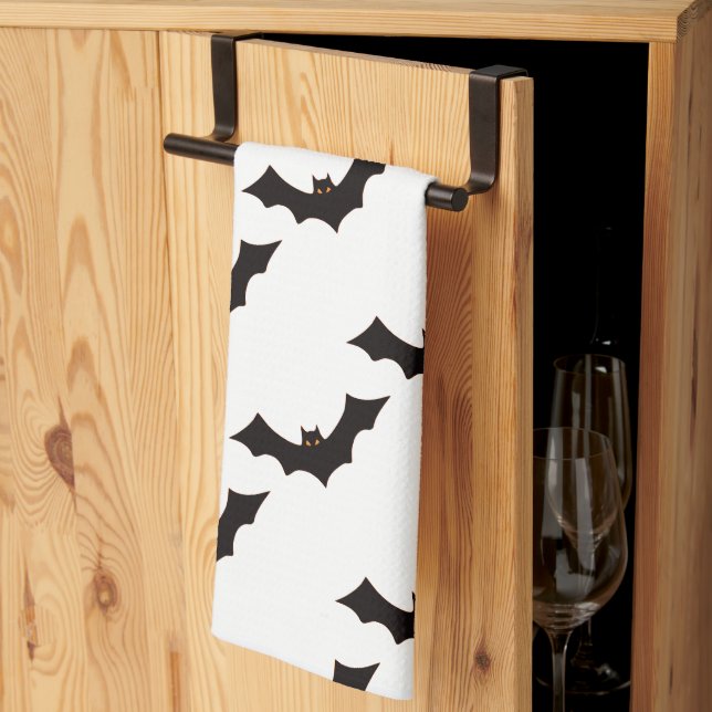 Halloween, Pattern Of Bats, Trick Or Treat, Boo Tea Towel (Thirds Fold)