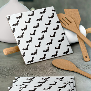Halloween, Pattern Of Bats, Trick Or Treat, Boo Tile