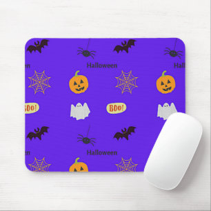 Halloween pattern on blue mouse mat