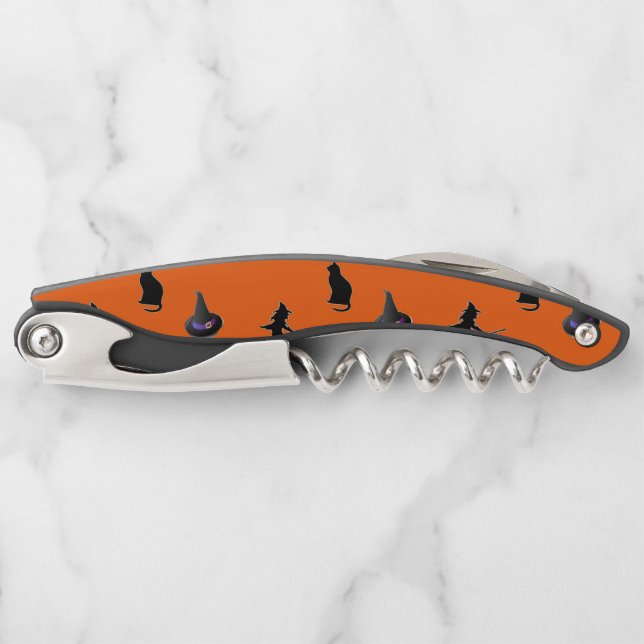 Halloween pattern on orange corkscrew (Front)