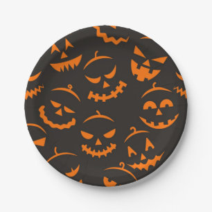 Halloween pattern paper plate