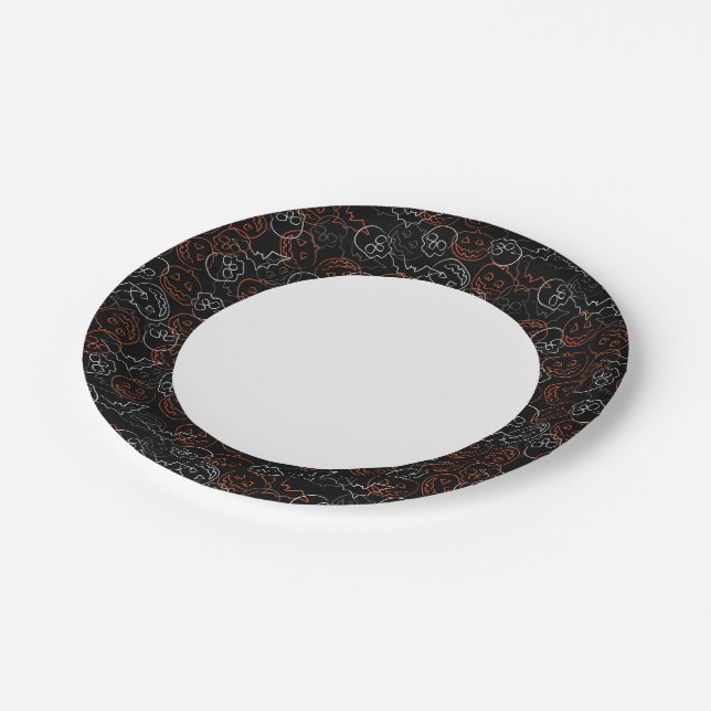 Halloween Pattern Paper Plate (Angled)
