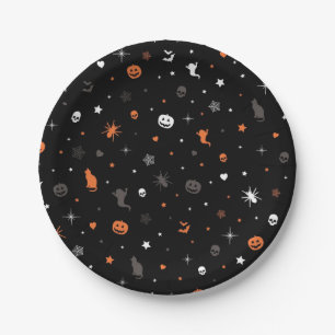 Halloween pattern paper plate