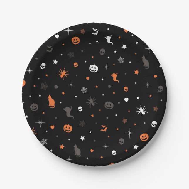 Halloween pattern paper plate (Front)