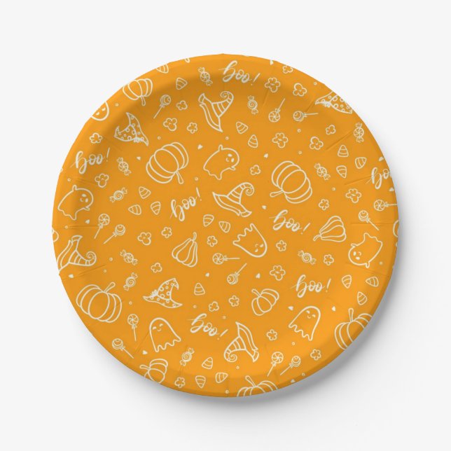 Halloween pattern paper plate (Front)