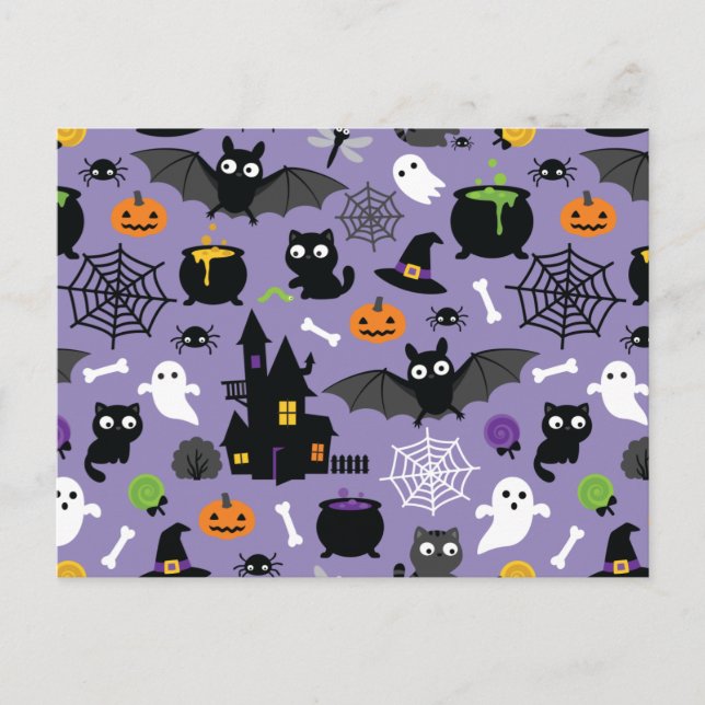 Halloween Pattern Postcard (Front)