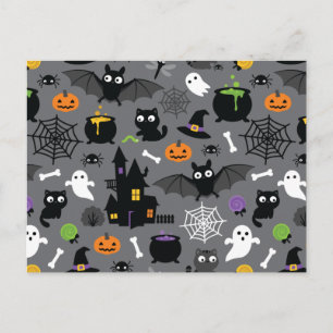 Halloween Pattern Postcard