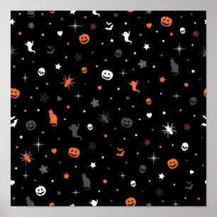 Halloween pattern poster