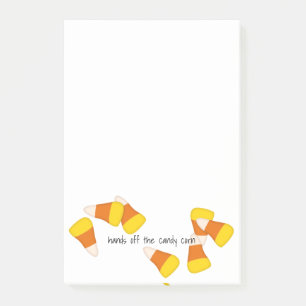 Halloween pattern random candy corn pieces post-it notes