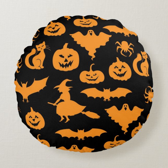 Halloween pattern round cushion (Front)