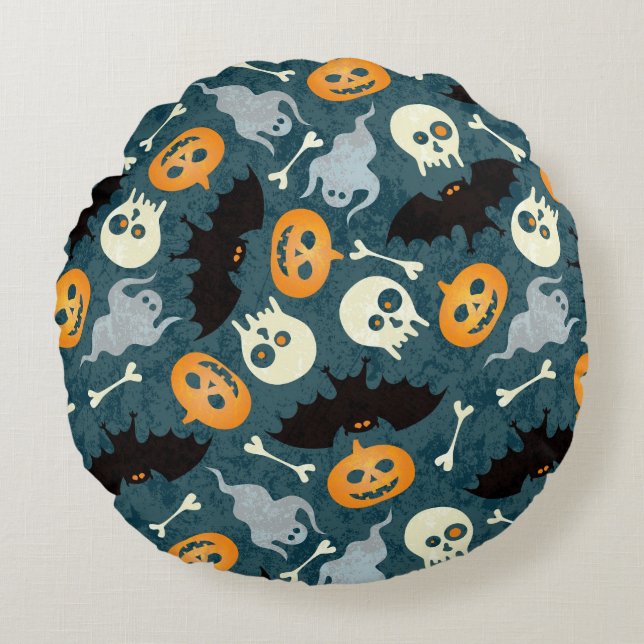 Halloween pattern round cushion (Front)