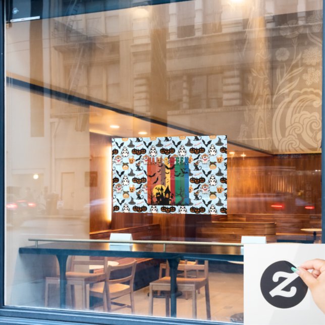 Halloween pattern. Spooky and cute Window Cling (Cafe Window)