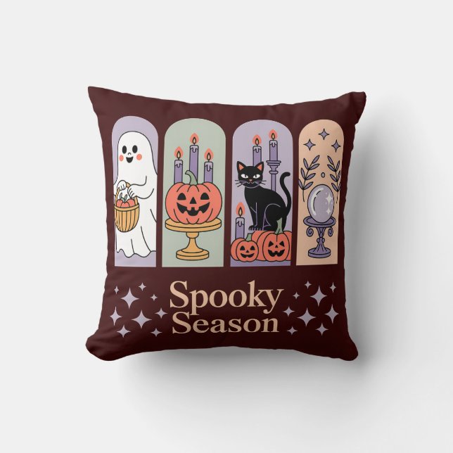 Halloween Pattern Spooky Season Cushion (Front)