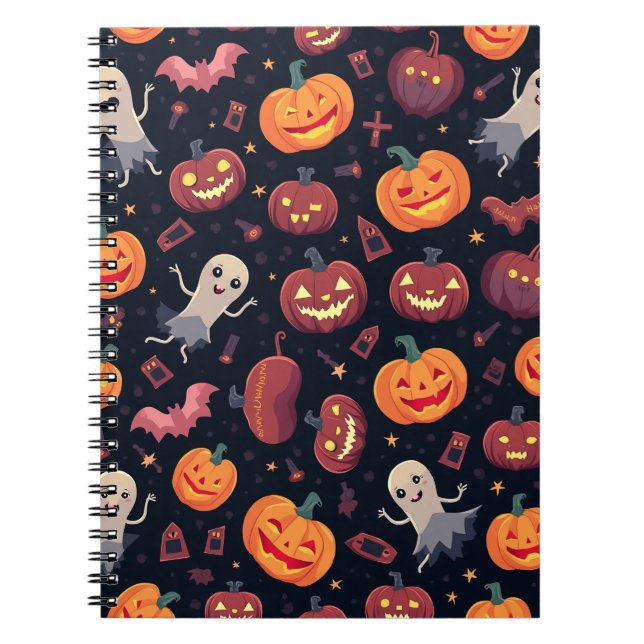 Halloween Pattern Square Note Notebook (Front)