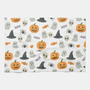 Halloween pattern tea towel