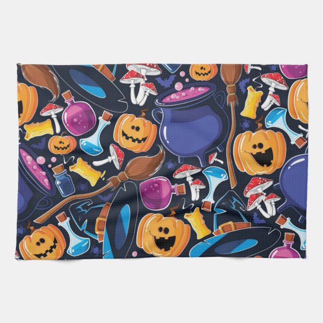 Halloween pattern tea towel (Horizontal)