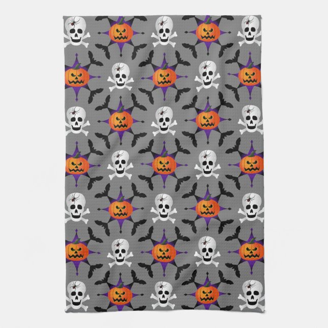 Halloween Pattern Tea Towel (Vertical)