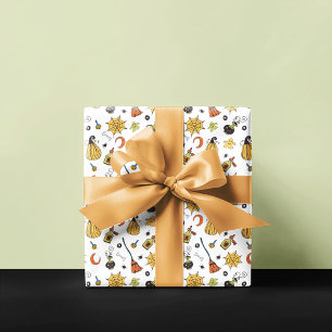 Halloween Pattern White Wrapping Paper