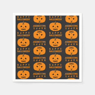 Halloween Pattern With Pumpkin Paper Napkin