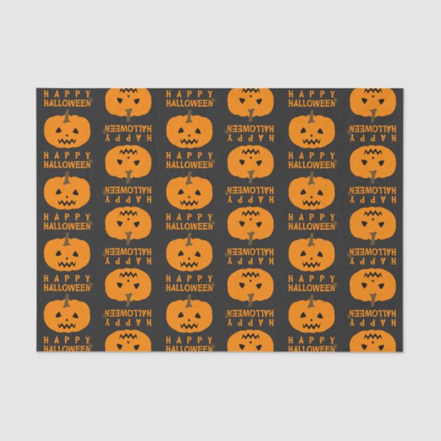 Halloween Pattern With Pumpkin Tissue Paper (Front)