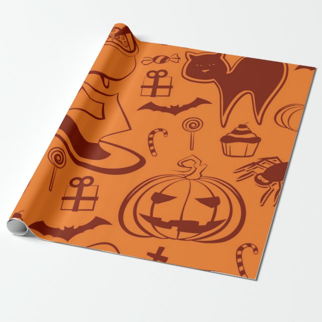 Halloween pattern wrapping paper (Unrolled)