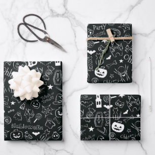 Halloween Pattern Wrapping Paper Sheet