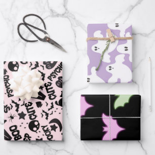 Halloween Patterns Wrapping Paper Sheet