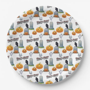 Halloween Patttern On Paper Plates