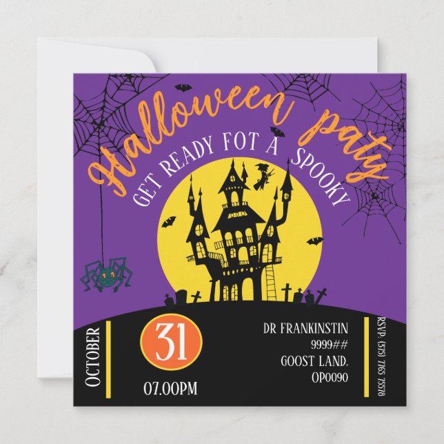 Halloween  paty Invitation (Front)