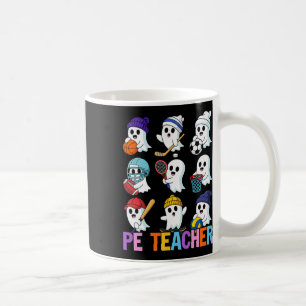 Halloween Pe Teacher Ghost Playing Soccer Footll S Coffee Mug