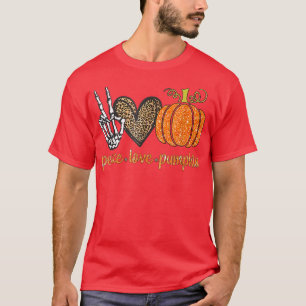 Halloween Peace Love and Pumpkins Fall Boys Girls T-Shirt
