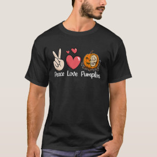 Halloween peace love and pumpkins T-Shirt