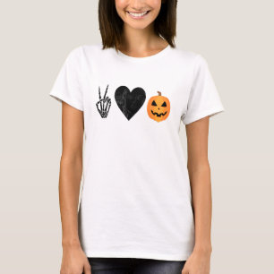 Halloween Peace Love And Pumpkins T-Shirt
