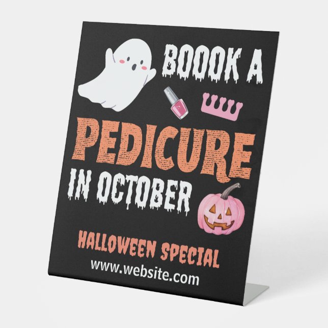 Halloween Pedicure  Pedestal Sign (Front)