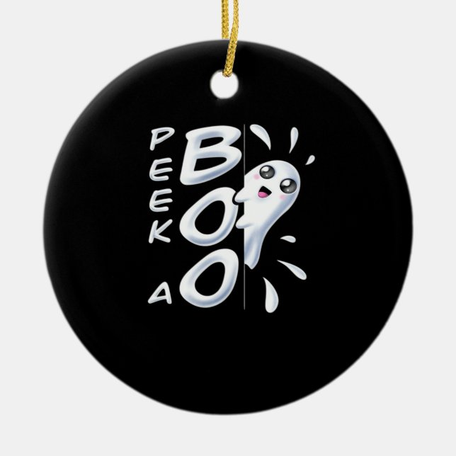 Halloween Peekabo Halloween Costume Ceramic Tree Decoration (Front)