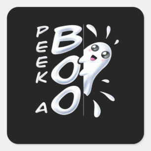 Halloween Peekabo Halloween Costume Square Sticker