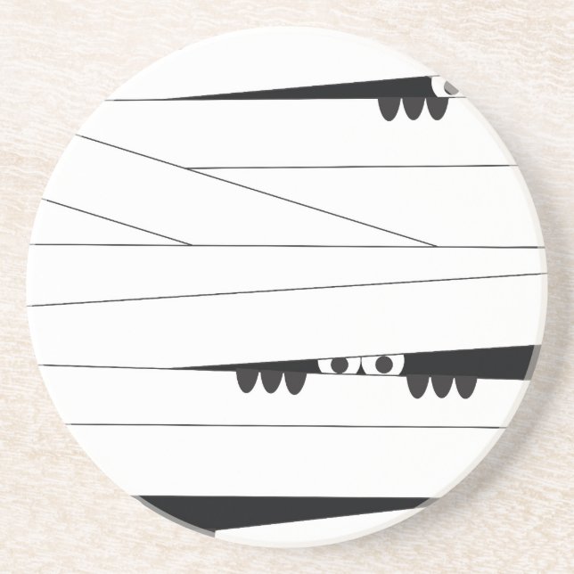 Halloween Peeking Mummy Coaster (Front)