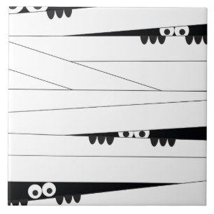 Halloween Peeking Mummy Tile