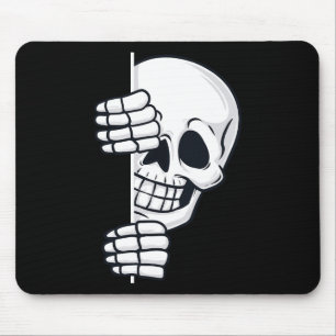 Halloween Peeking Skeleton Scary Boys Girls Kids Mouse Mat