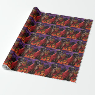 Halloween Pekingese Vampire Pumpkins Scary Wrapping Paper