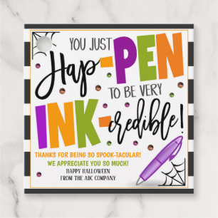 Halloween Pen Thank You Gift Tags