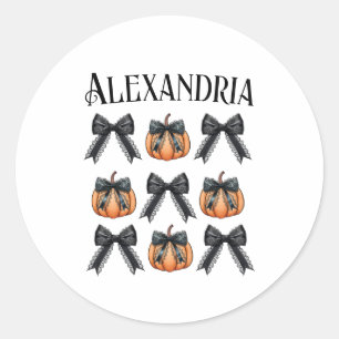 Halloween Personalised Name Classic Round Sticker